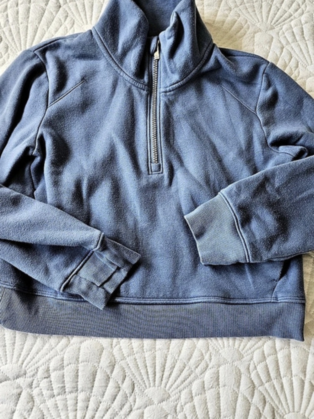 all in motion Girls' Airy Sleek 1/2 Zip Pullover Sweatshirt Blue Large